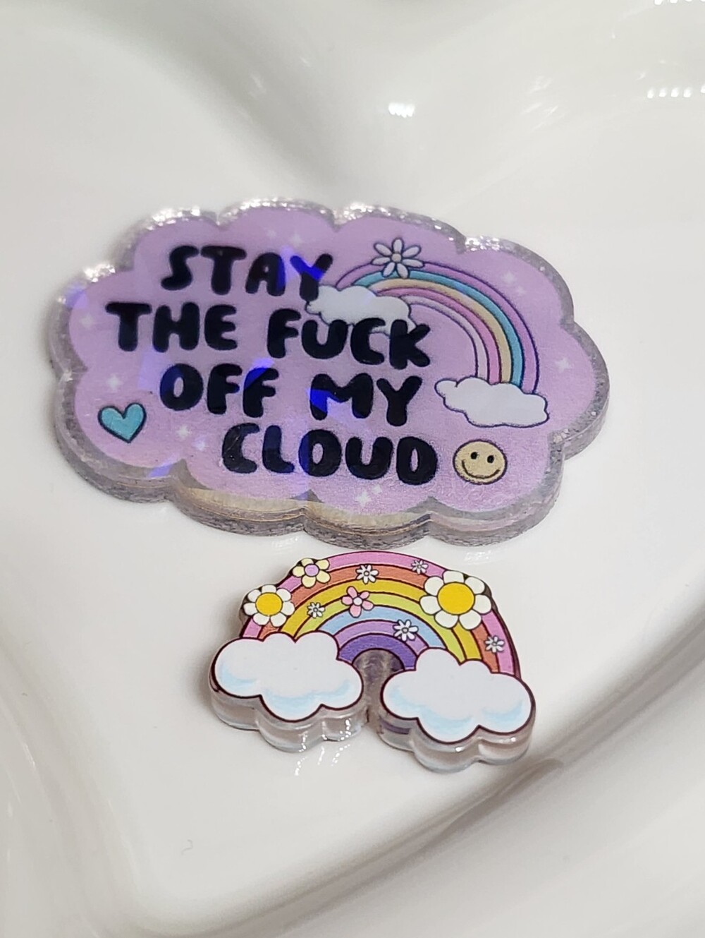Spicy Cloud Flatback Focal Bead Rainbow Badge Keychain Beaded Pen Crafts Magnet